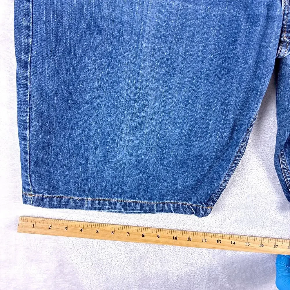 VTG Y2K Anchor Blue Shorts 38 Mens Faded Baggy Skate Utility Grunge Streetwear